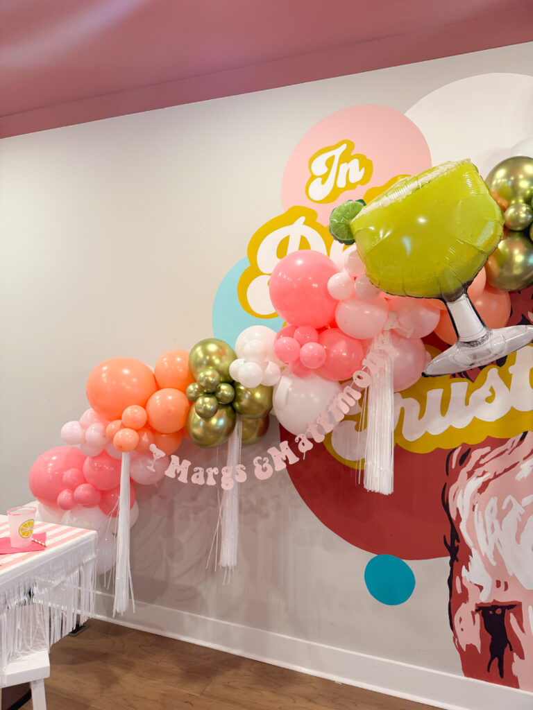 margs and matrimony bachelorette balloons