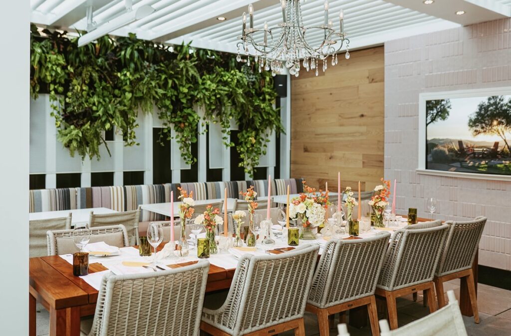 sixty vines rooftop private dinner for bachelorette groups in nashville