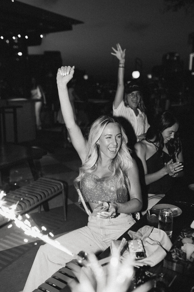 chambong celebration at la Jackson rooftop in Nashville during bachelorette