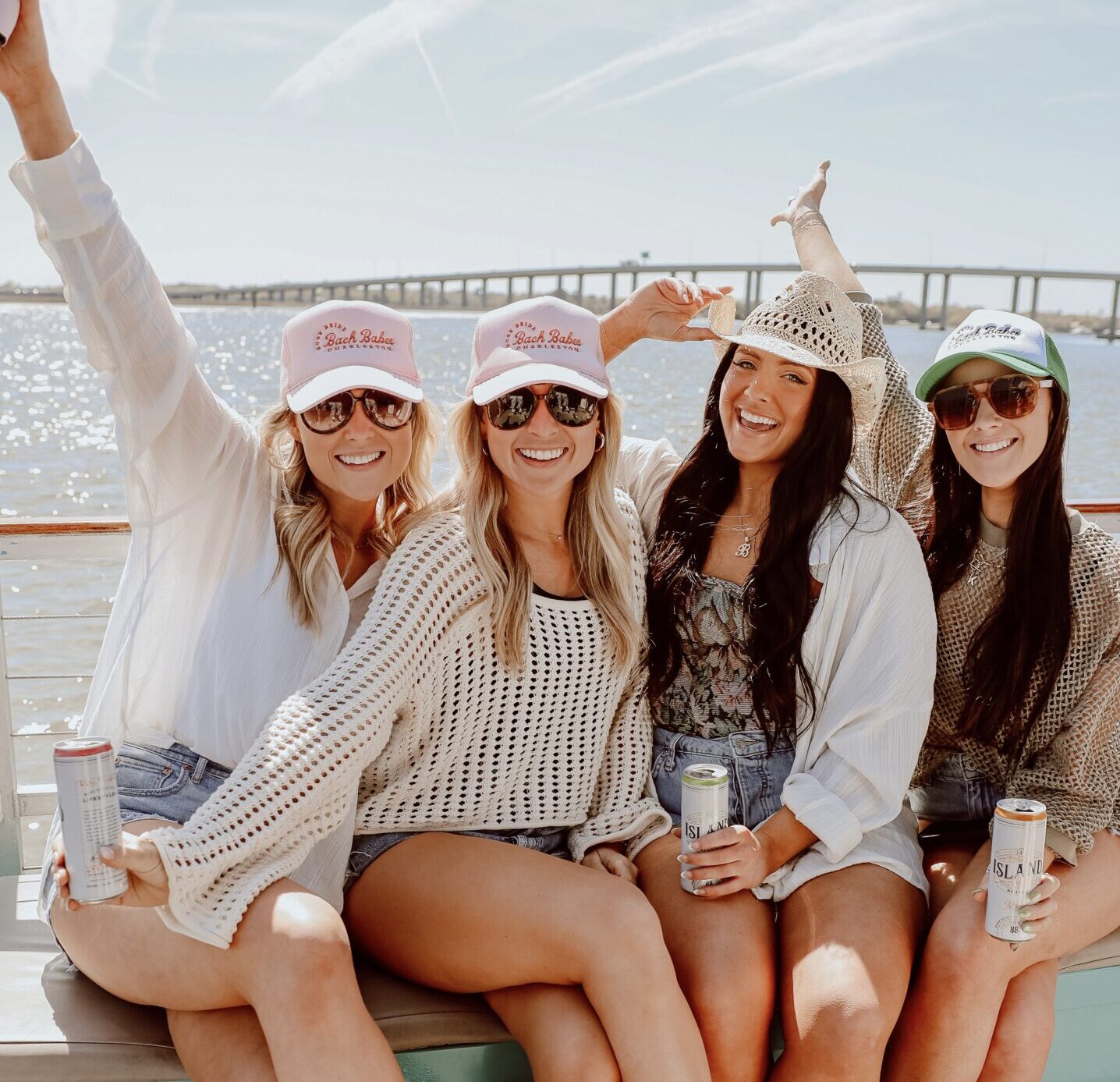 Bachelorette party in Charleston on a boat party