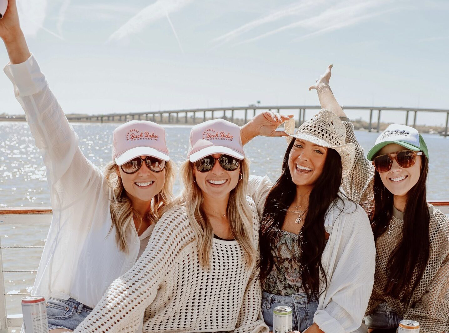 Bachelorette party in Charleston on a boat party