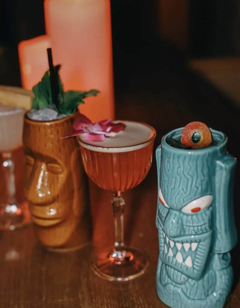 hidden bar in nashville Tennessee for bachelorettes cocktail glasses