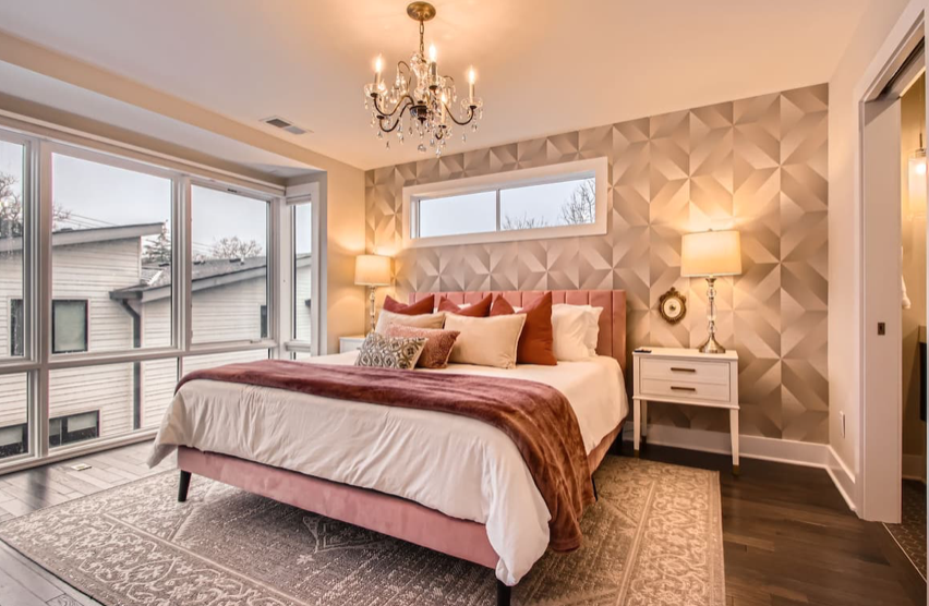 bachelorette airbnb in nashville in all pink, neon signs and disco balls